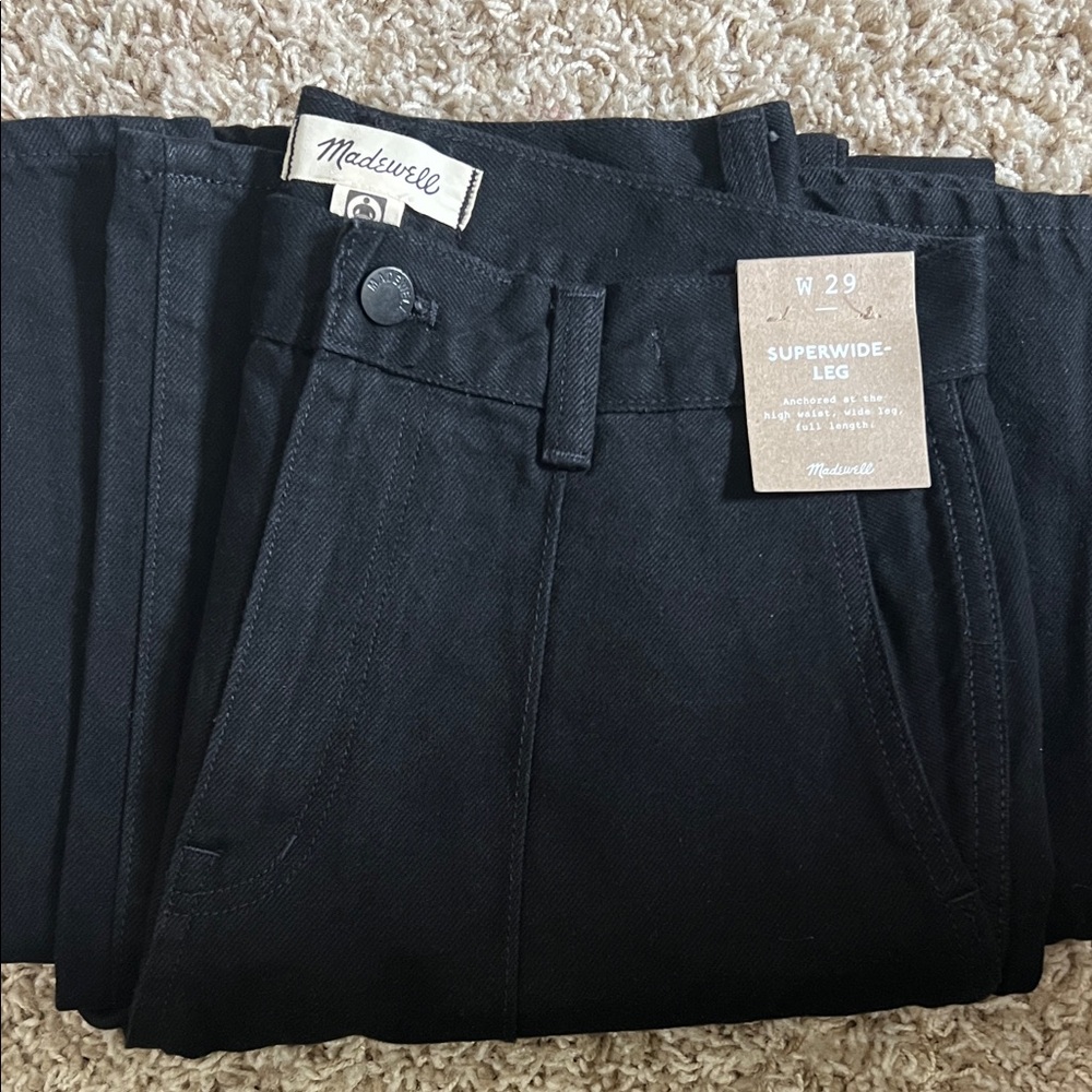 Madewell Jet Black Superwide-Leg Pants